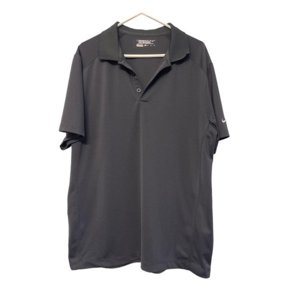 Nike NikeGolf Tour Performance Polo Shirt Dri-Fit Black Size XL EUC #7433